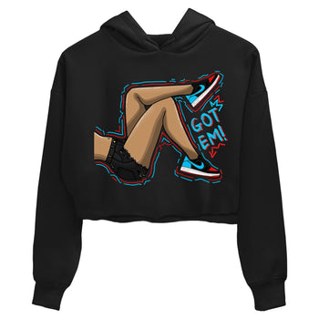 Air Jordan 1 Low UNC to Chicago shirt to match jordans Got Em Legs sneaker tees Air Jordan 1 UNC to Chicago SNRT Sneaker Release Tees Black 2 Crop T-Shirt