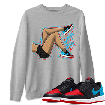 Air Jordan 1 Low UNC to Chicago shirt to match jordans Got Em Legs sneaker tees Air Jordan 1 UNC to Chicago SNRT Sneaker Release Tees Unisex Heather Grey 1 T-Shirt