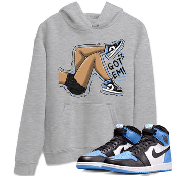 Air Jordan 1 Retro High OG University Blue shirt to match jordans Got Em Legs sneaker tees Air Jordan 1 UNC Toe SNRT Sneaker Release Tees Unisex Heather Grey 1 T-Shirt