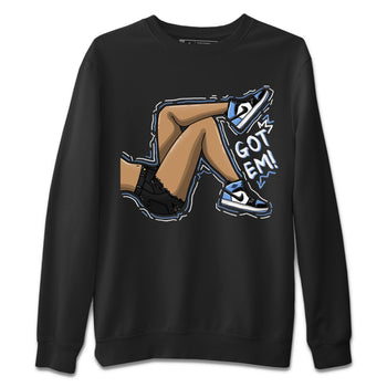 Air Jordan 1 Retro High OG University Blue shirt to match jordans Got Em Legs sneaker tees Air Jordan 1 UNC Toe SNRT Sneaker Release Tees Unisex Black 2 T-Shirt