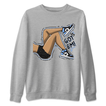 Air Jordan 1 Retro High OG University Blue shirt to match jordans Got Em Legs sneaker tees Air Jordan 1 UNC Toe SNRT Sneaker Release Tees Unisex Heather Grey 2 T-Shirt