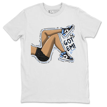 Air Jordan 1 Retro High OG University Blue shirt to match jordans Got Em Legs sneaker tees Air Jordan 1 UNC Toe SNRT Sneaker Release Tees Unisex White 2 T-Shirt