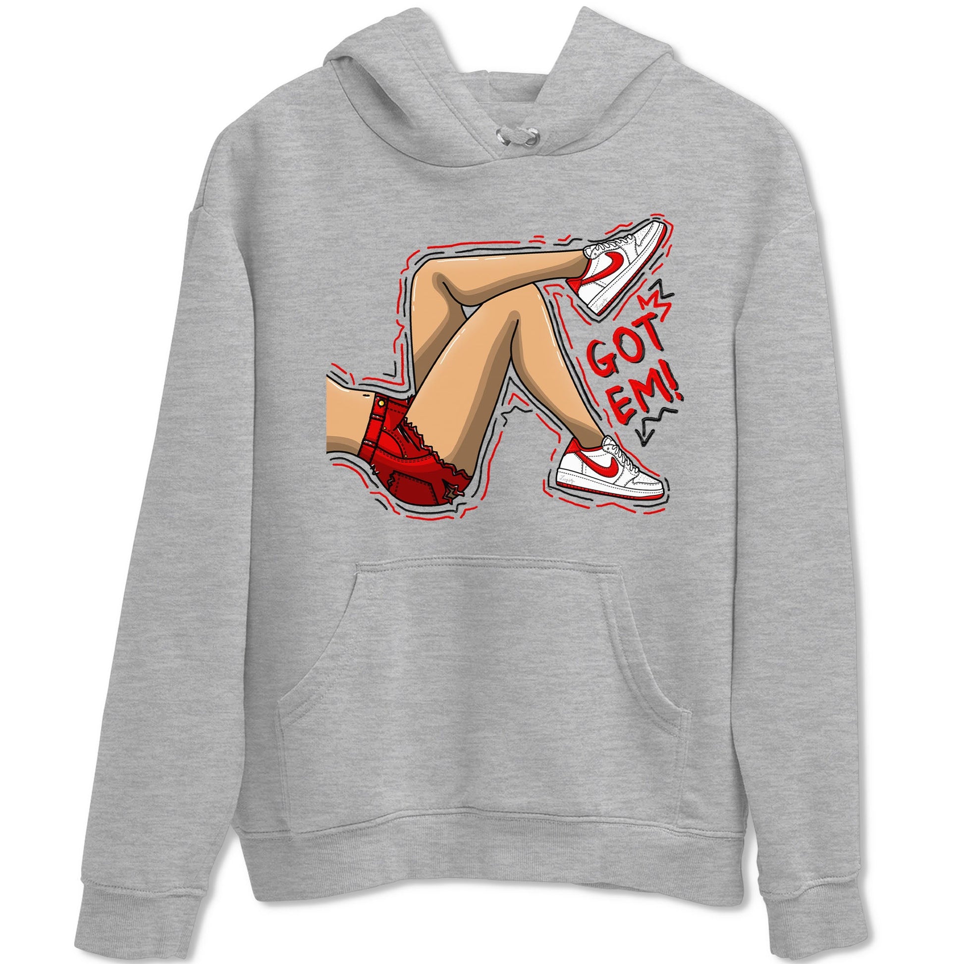 1s Low University Red shirt to match jordans Got Em Legs sneaker tees Air Jordan 1 University Red SNRT Sneaker Tees Sneaker Matching Clothing Brand Unisex Sneaker Tee Heather Grey 2 T-Shirt