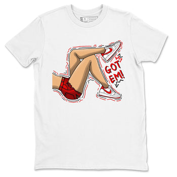 1s Low University Red shirt to match jordans Got Em Legs sneaker tees Air Jordan 1 University Red SNRT Sneaker Tees Sneaker Matching Clothing Brand Unisex Sneaker Tee White 2 T-Shirt