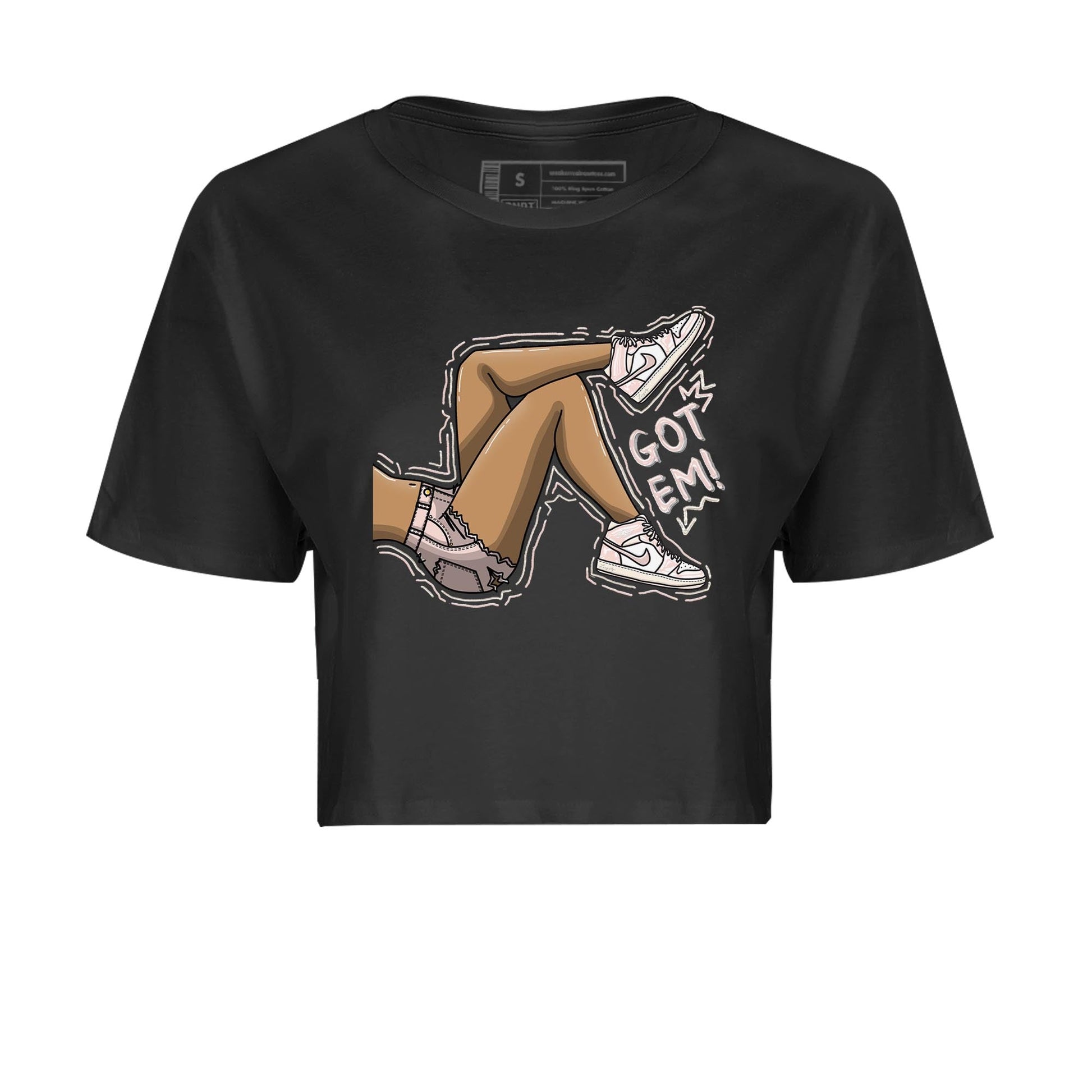 Air Jordan 1 Washed Pink Sneaker Match Tees Got Em Legs Sneaker Tees AJ1 Washed Pink Sneaker Release Tees Women's Shirts Black 2