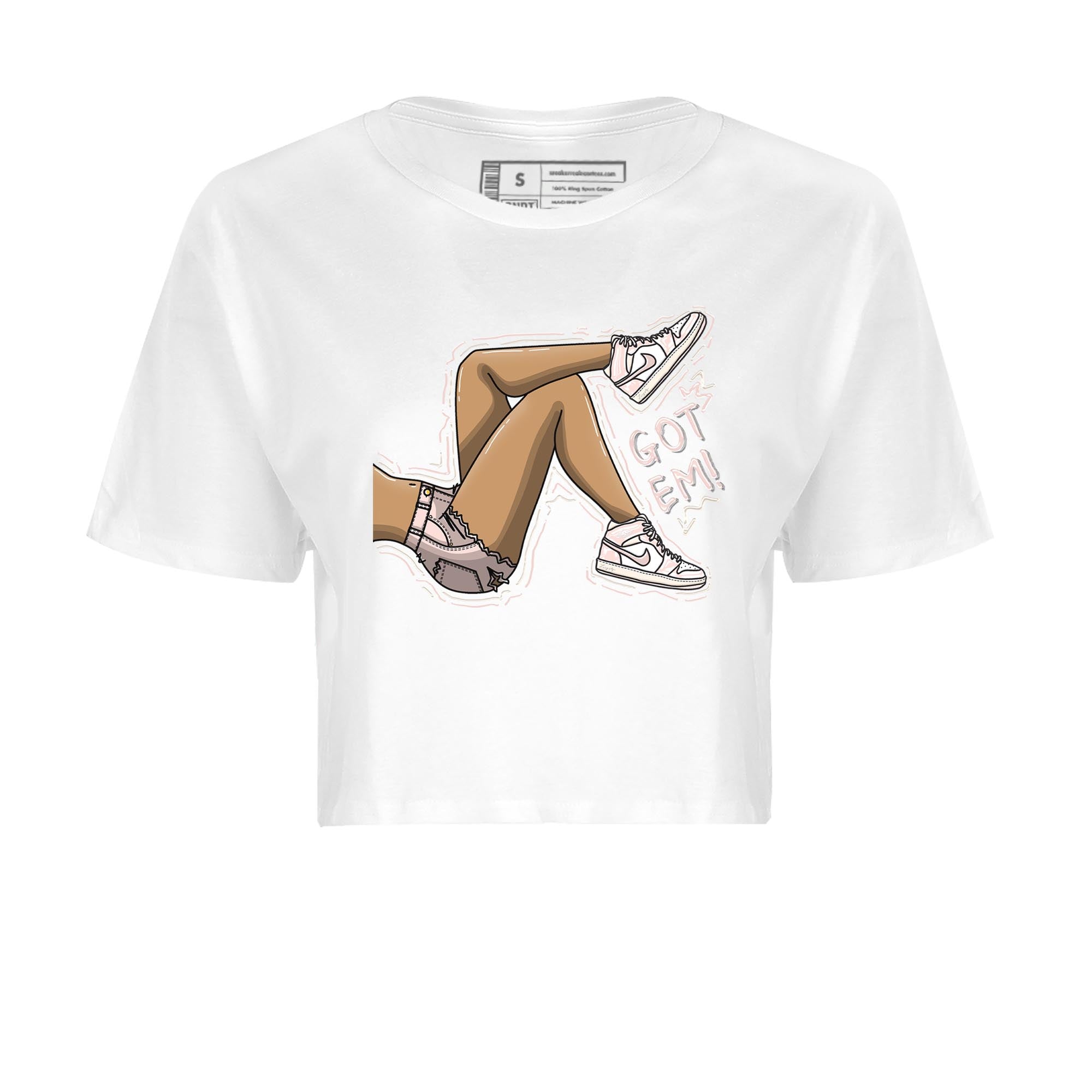 Air Jordan 1 Washed Pink Sneaker Match Tees Got Em Legs Sneaker Tees AJ1 Washed Pink Sneaker Release Tees Women's Shirts White 2