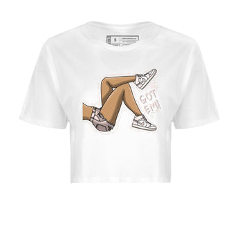 Air Jordan 1 Washed Pink Sneaker Match Tees Got Em Legs Sneaker Tees AJ1 Washed Pink Sneaker Release Tees Women's Shirts White 2