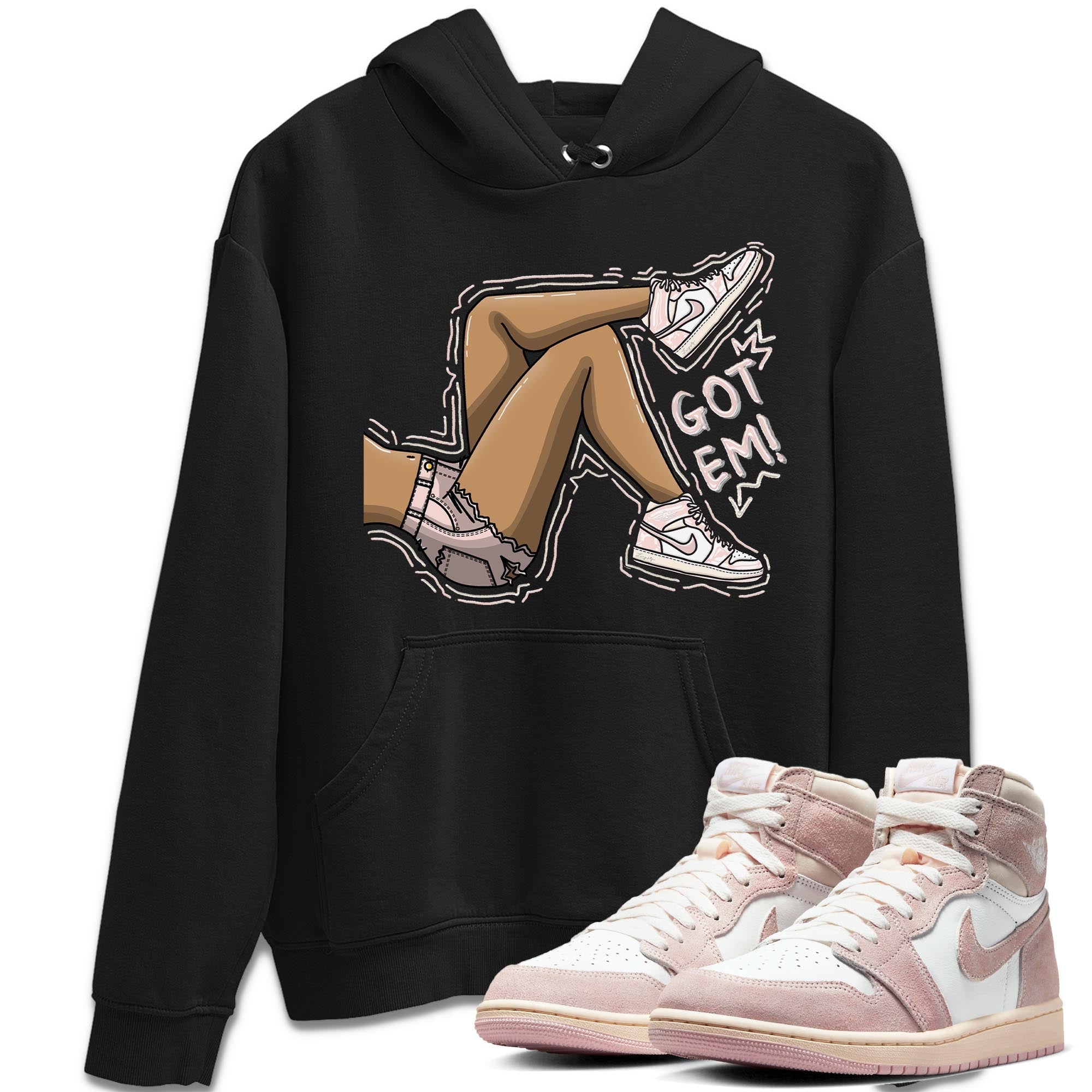 Air Jordan 1 Washed Pink Sneaker Match Tees Got Em Legs Sneaker Tees AJ1 Washed Pink Sneaker Release Tees Unisex Shirts Black 1