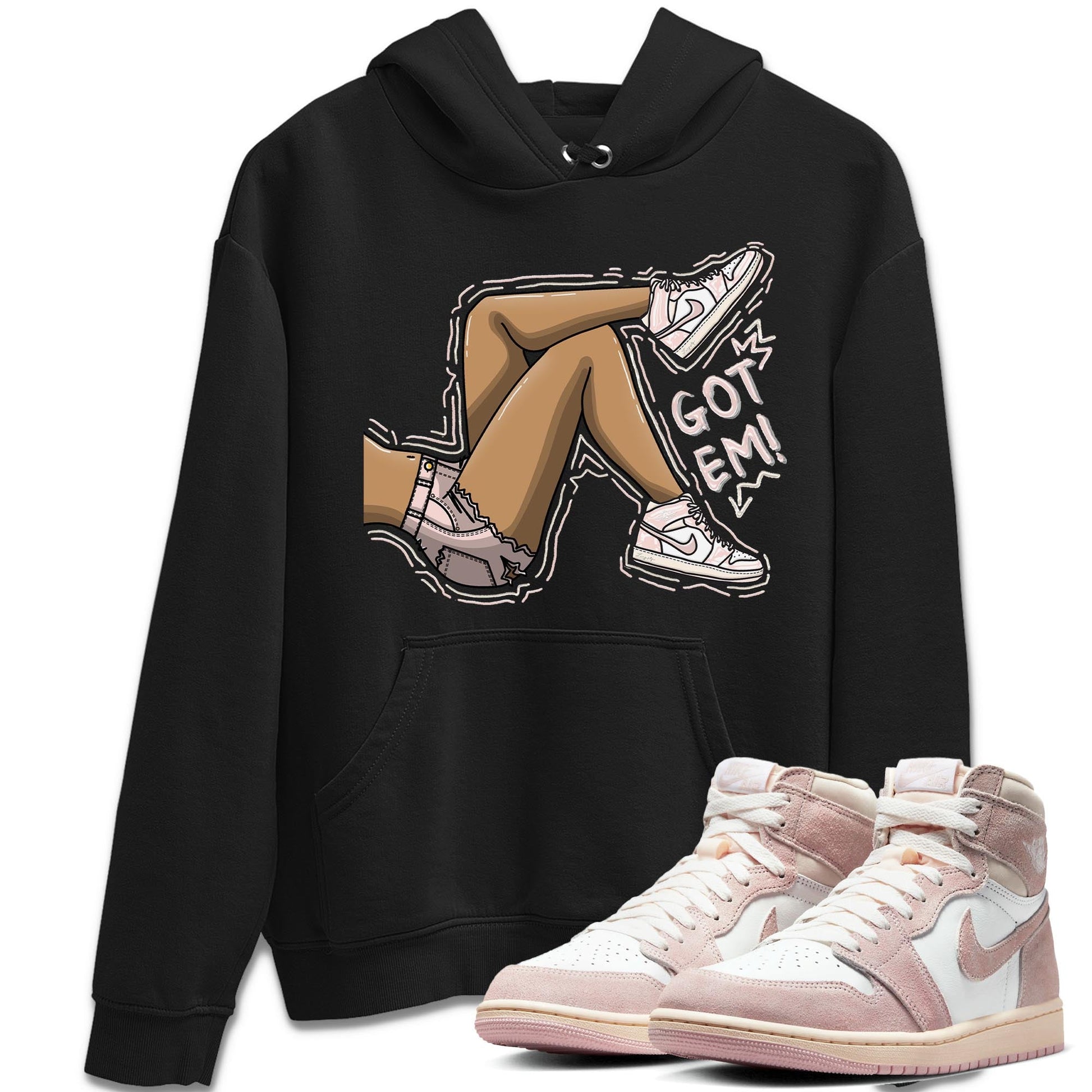 Air Jordan 1 Washed Pink Sneaker Match Tees Got Em Legs Sneaker Tees AJ1 Washed Pink Sneaker Release Tees Unisex Shirts Black 1