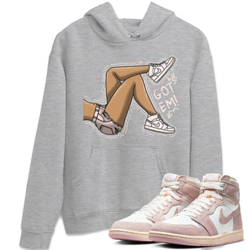 Air Jordan 1 Washed Pink Sneaker Match Tees Got Em Legs Sneaker Tees AJ1 Washed Pink Sneaker Release Tees Unisex Shirts Heather Grey 1