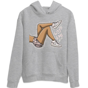 Air Jordan 1 Washed Pink Sneaker Match Tees Got Em Legs Sneaker Tees AJ1 Washed Pink Sneaker Release Tees Unisex Shirts Heather Grey 2