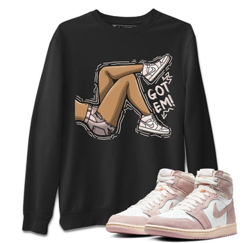 Air Jordan 1 Washed Pink Got Em Legs Crew Neck Sneaker Tees AJ1 Washed Pink Sneaker T-Shirts Size Chart