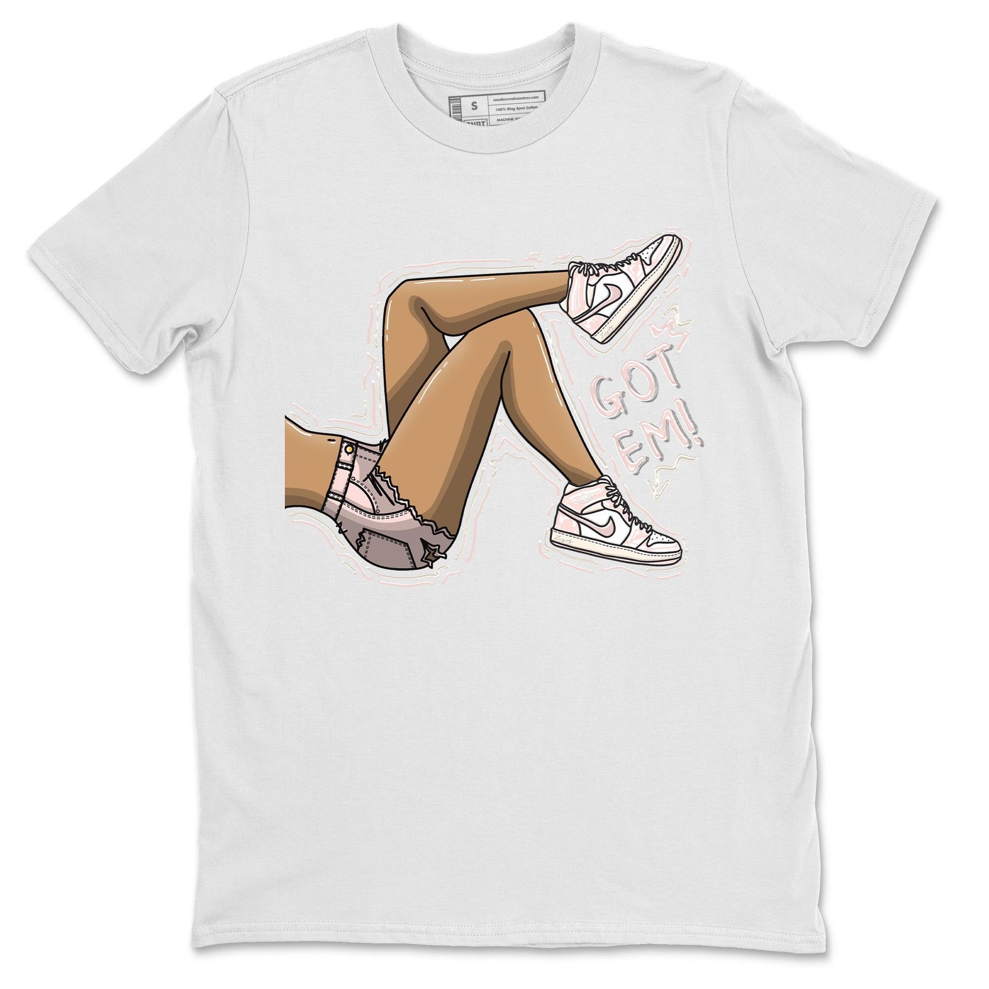Air Jordan 1 Washed Pink Sneaker Match Tees Got Em Legs Sneaker Tees AJ1 Washed Pink Sneaker Release Tees Unisex Shirts White 2
