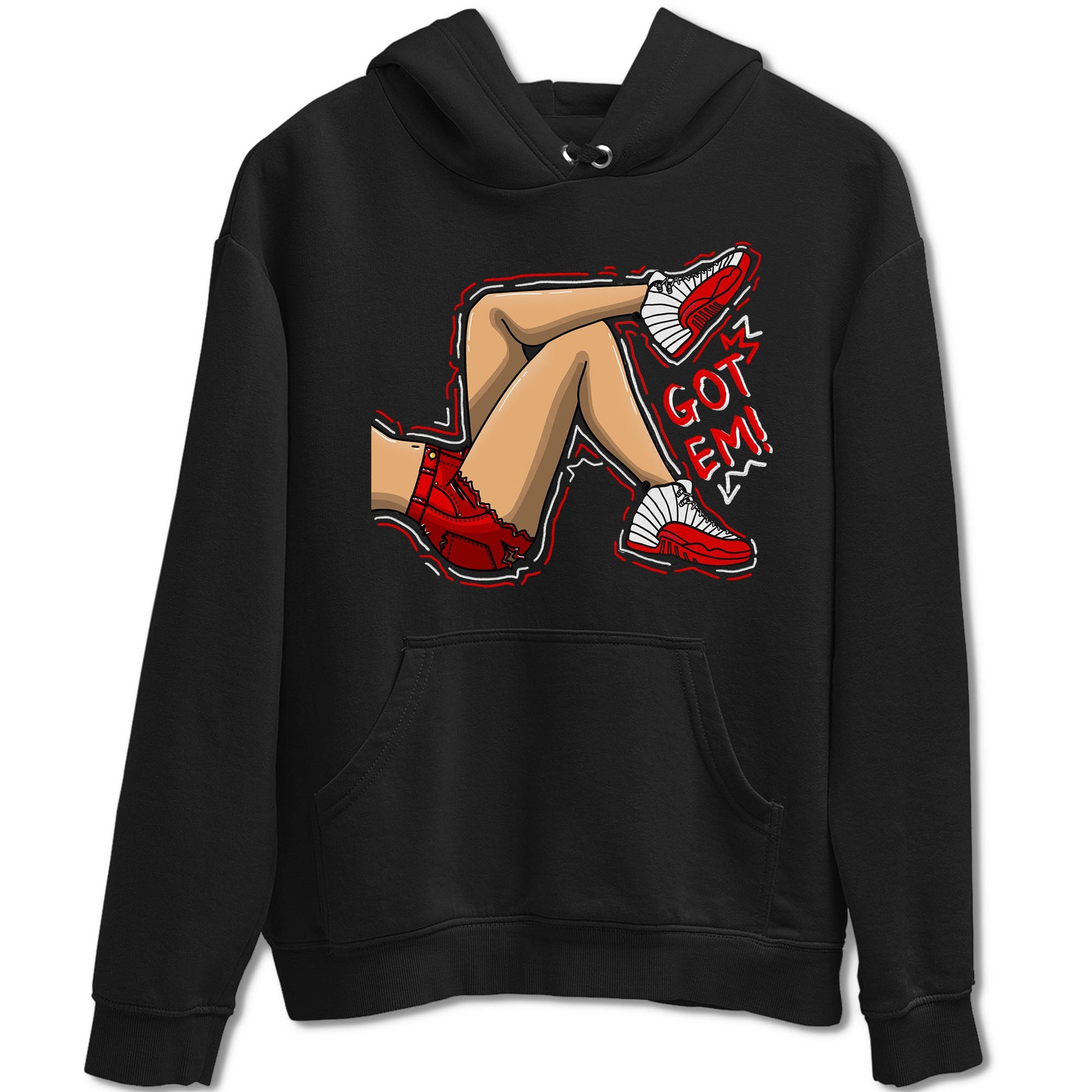 Jordan 12 Retro Cherry shirt to match jordans Varsity Red Got Em Legs special sneaker matching tees 12s Cherry SNRT sneaker tees Unisex Black 2 T-Shirt