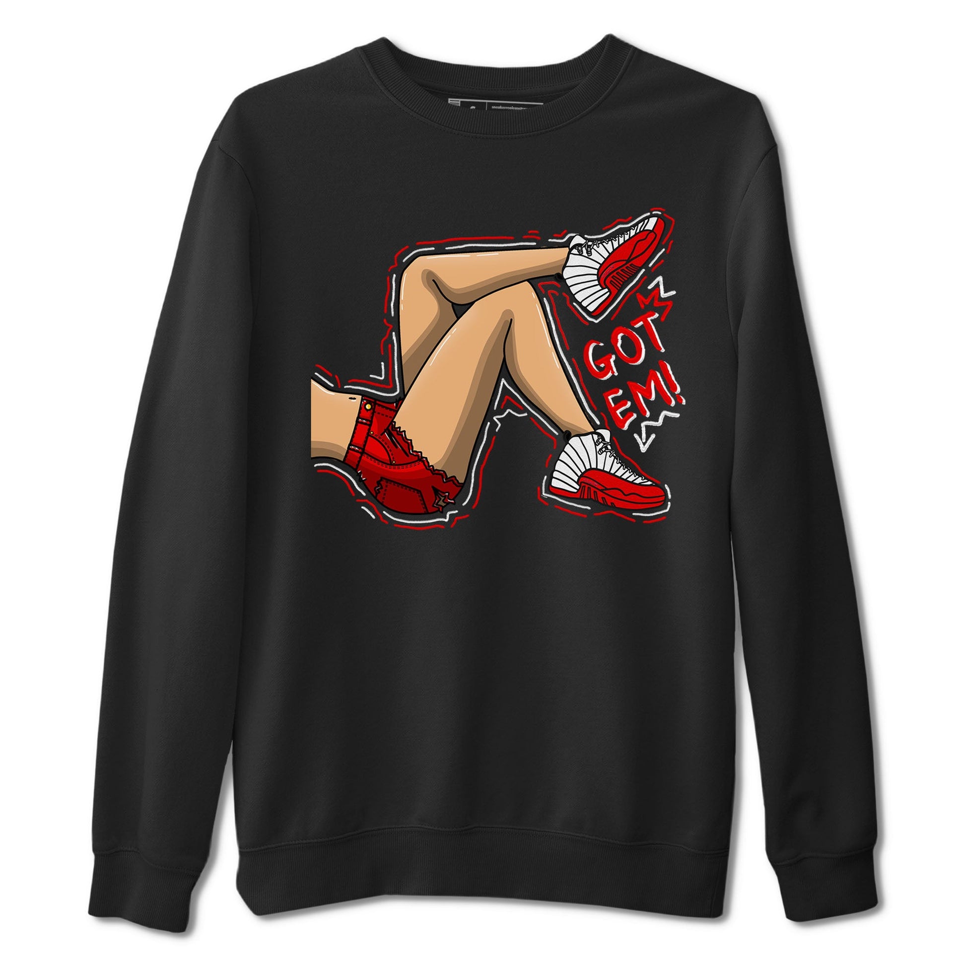 Jordan 12 Retro Cherry shirt to match jordans Varsity Red Got Em Legs special sneaker matching tees 12s Cherry SNRT sneaker tees Unisex Black 2 T-Shirt