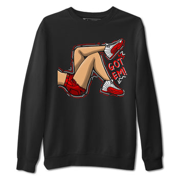 Jordan 12 Retro Cherry shirt to match jordans Varsity Red Got Em Legs special sneaker matching tees 12s Cherry SNRT sneaker tees Unisex Black 2 T-Shirt
