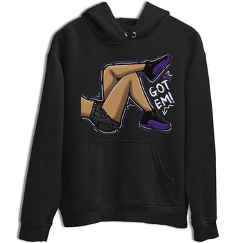 12s Field Purple shirt to match jordans Got Em Legs sneaker tees Air Jordan 12 Field Purple SNRT Sneaker Release Tees Crew Neck Casual Unisex Black 2 T-Shirt