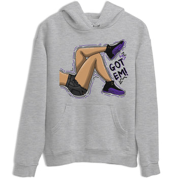 12s Field Purple shirt to match jordans Got Em Legs sneaker tees Air Jordan 12 Field Purple SNRT Sneaker Release Tees Crew Neck Casual Unisex Heather Grey 2 T-Shirt