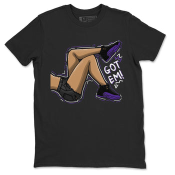 12s Field Purple shirt to match jordans Got Em Legs sneaker tees Air Jordan 12 Field Purple SNRT Sneaker Release Tees Crew Neck Casual Unisex Black 2 T-Shirt