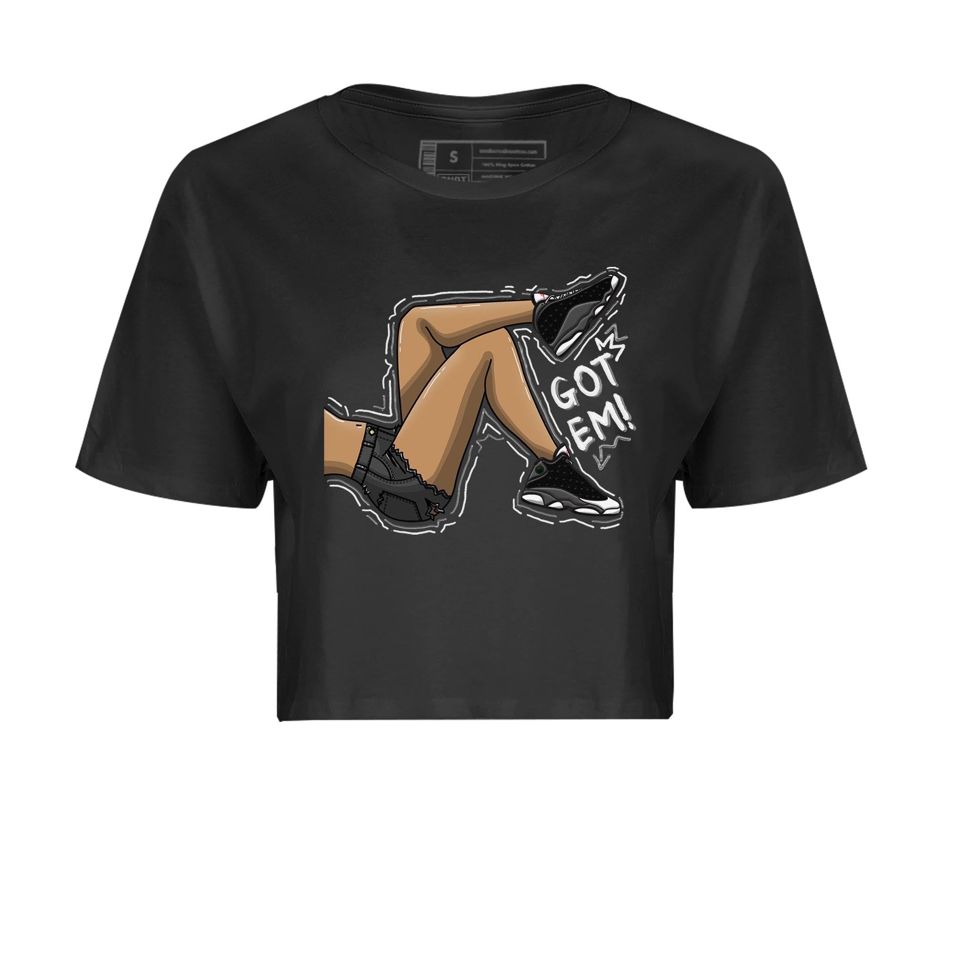 Air Jordan 13 Black Flint Sneaker Match Tees Got Em Legs Sneaker Tees AJ 13s Black Flint Sneaker Release Tees Women's Shirts Black 2