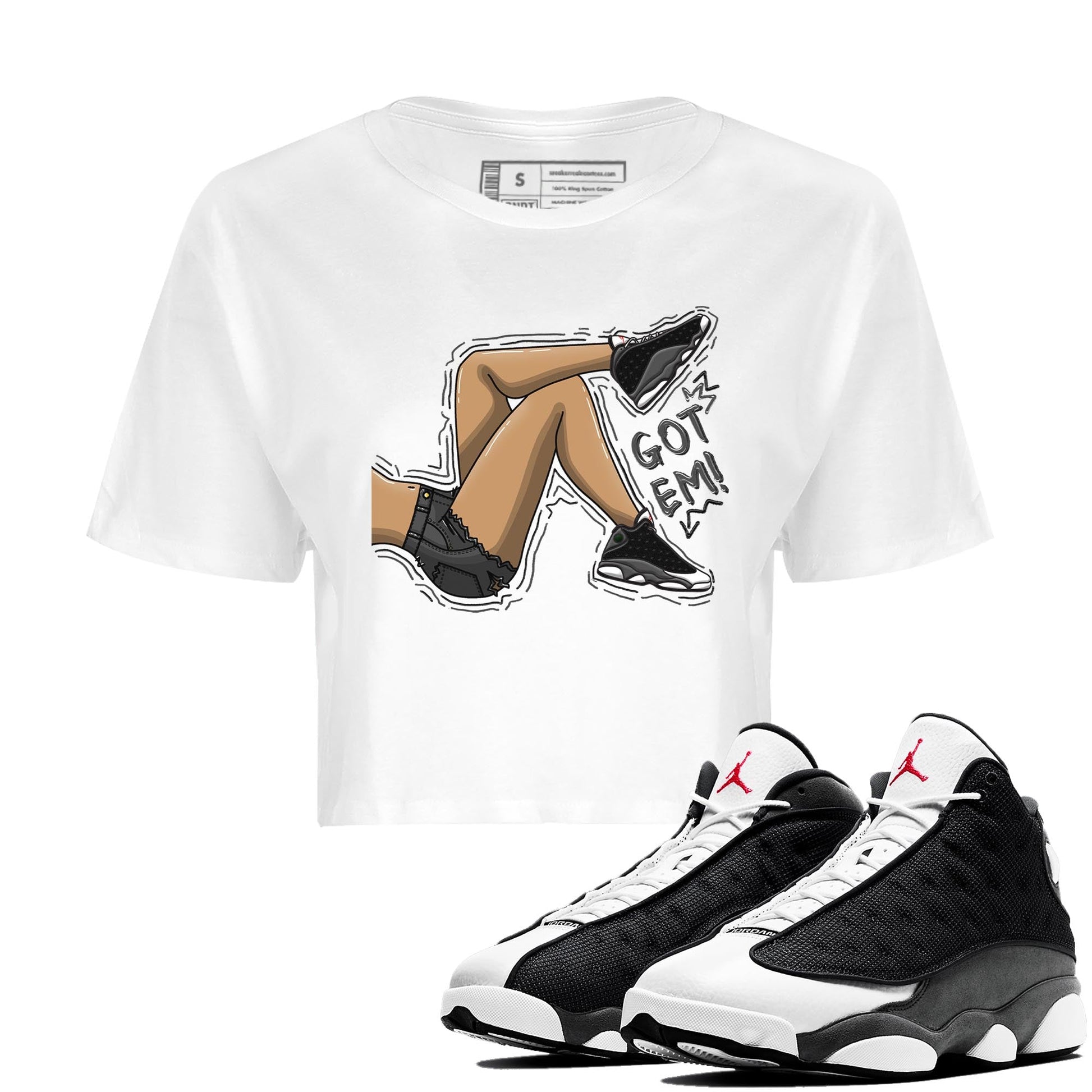 Air Jordan 13 Black Flint Got Em Legs WMNS Cotton Sneaker Hoodie Air Jordan 13 Black Flint Sneaker Crop Hoodie Size Chart