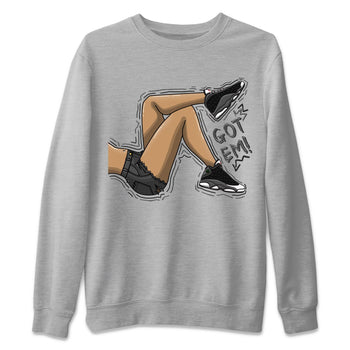 Air Jordan 13 Black Flint Sneaker Match Tees Got Em Legs Sneaker Tees AJ 13s Black Flint Sneaker Release Tees Unisex Shirts Heather Grey 2