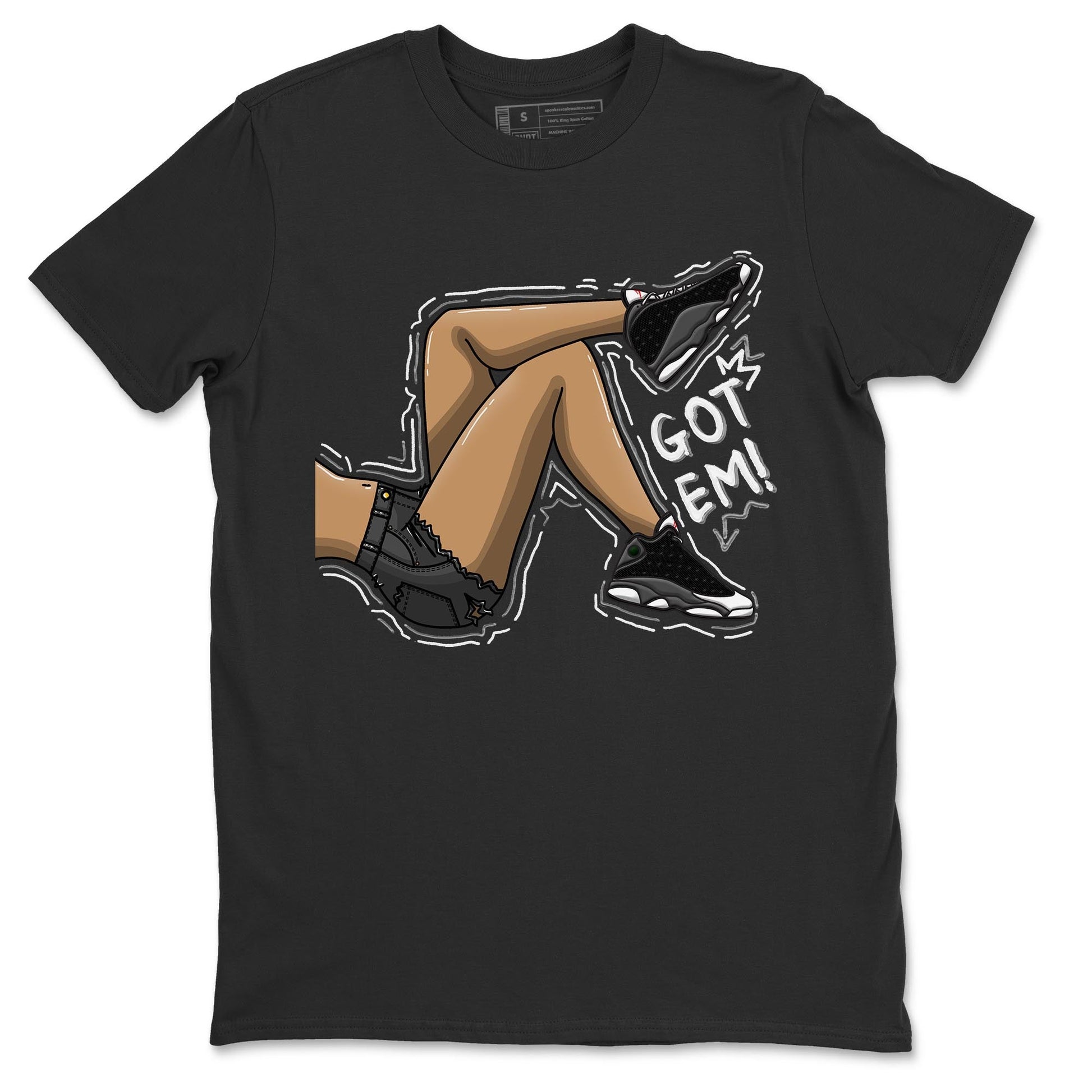Air Jordan 13 Black Flint Sneaker Match Tees Got Em Legs Sneaker Tees AJ 13s Black Flint Sneaker Release Tees Unisex Shirts Black 2