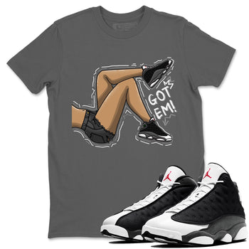 Air Jordan 13 Black Flint Got Em Legs Crew Neck Sneaker Tees AJ 13s Black Flint Sneaker T-Shirts Size Chart