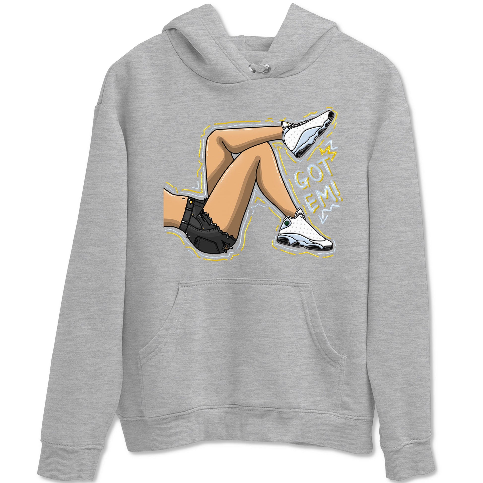 13s Blue Grey shirt to match jordans Got Em Legs sneaker tees Air Jordan 13 Blue Grey SNRT Sneaker Release Tees unisex cotton Heather Grey 2 crew neck shirt