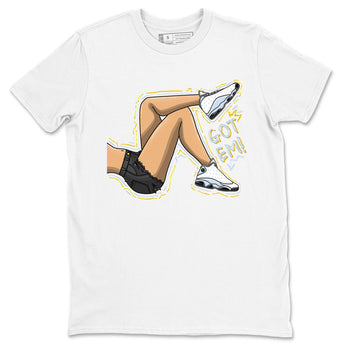 13s Blue Grey shirt to match jordans Got Em Legs sneaker tees Air Jordan 13 Blue Grey SNRT Sneaker Release Tees unisex cotton White 2 crew neck shirt