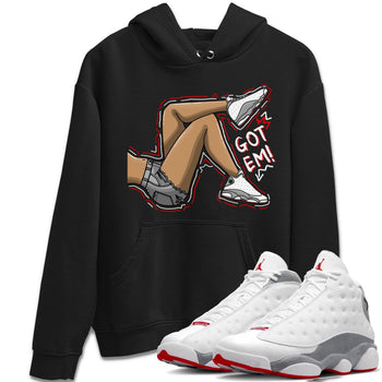AJ13 Wolf Grey Sneaker Match Tees Got Em Legs Sneaker Tees Air Jordan 13 Wolf Grey SNRT Sneaker Release Tees Unisex Shirts Black 1