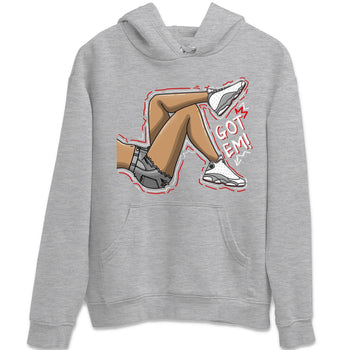 AJ13 Wolf Grey Sneaker Match Tees Got Em Legs Sneaker Tees Air Jordan 13 Wolf Grey SNRT Sneaker Release Tees Unisex Shirts Heather Grey 2