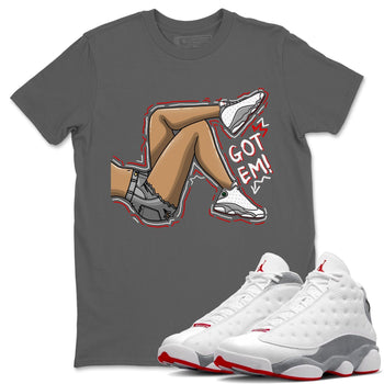AJ13 Wolf Grey Sneaker Match Tees Got Em Legs Sneaker Tees Air Jordan 13 Wolf Grey SNRT Sneaker Release Tees Unisex Shirts Cool Grey 1