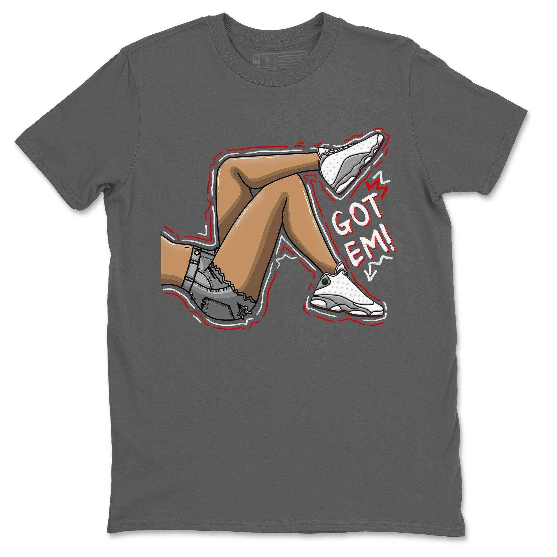 AJ13 Wolf Grey Sneaker Match Tees Got Em Legs Sneaker Tees Air Jordan 13 Wolf Grey SNRT Sneaker Release Tees Unisex Shirts Cool Grey 2