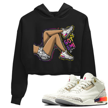 Air Jordan 3 J Balvin shirt to match jordans Got Em Legs sneaker tees Crew Neck Air Jordan 3 X J Balvin SNRT Sneaker Release Tees Black 1 Crop T-Shirt