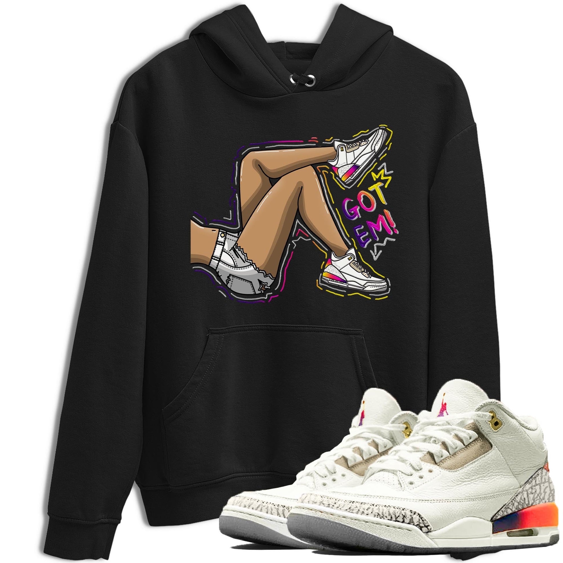 Air Jordan 3 J Balvin shirt to match jordans Got Em Legs sneaker tees Crew Neck Air Jordan 3 X J Balvin SNRT Sneaker Release Tees Unisex Casual Shirts Black 1 T-Shirt
