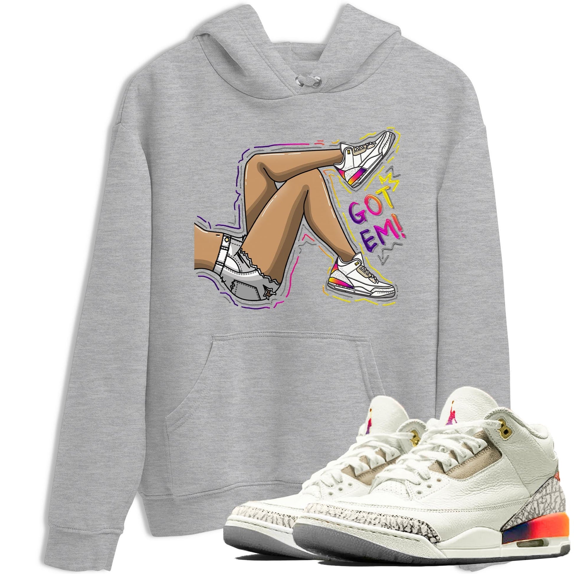 Air Jordan 3 J Balvin shirt to match jordans Got Em Legs sneaker tees Crew Neck Air Jordan 3 X J Balvin SNRT Sneaker Release Tees Unisex Casual Shirts Heather Grey 1 T-Shirt