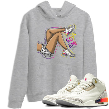 Air Jordan 3 J Balvin shirt to match jordans Got Em Legs sneaker tees Crew Neck Air Jordan 3 X J Balvin SNRT Sneaker Release Tees Unisex Casual Shirts Heather Grey 1 T-Shirt