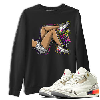 Air Jordan 3 J Balvin shirt to match jordans Got Em Legs sneaker tees Crew Neck Air Jordan 3 X J Balvin SNRT Sneaker Release Tees Unisex Casual Shirts Black 1 T-Shirt