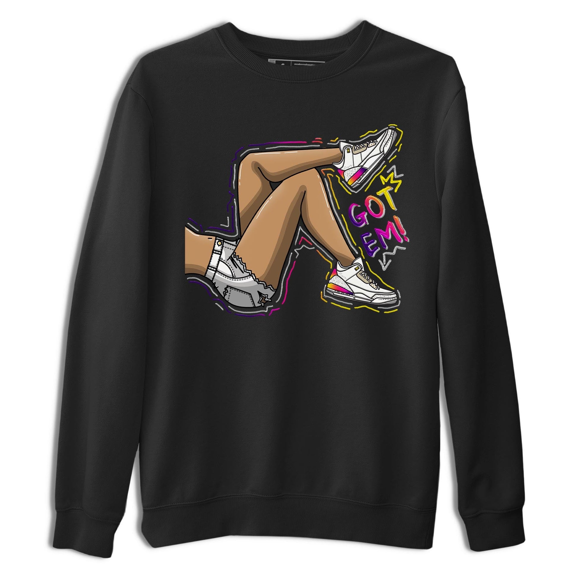 Air Jordan 3 J Balvin shirt to match jordans Got Em Legs sneaker tees Crew Neck Air Jordan 3 X J Balvin SNRT Sneaker Release Tees Unisex Casual Shirts Black 2 T-Shirt