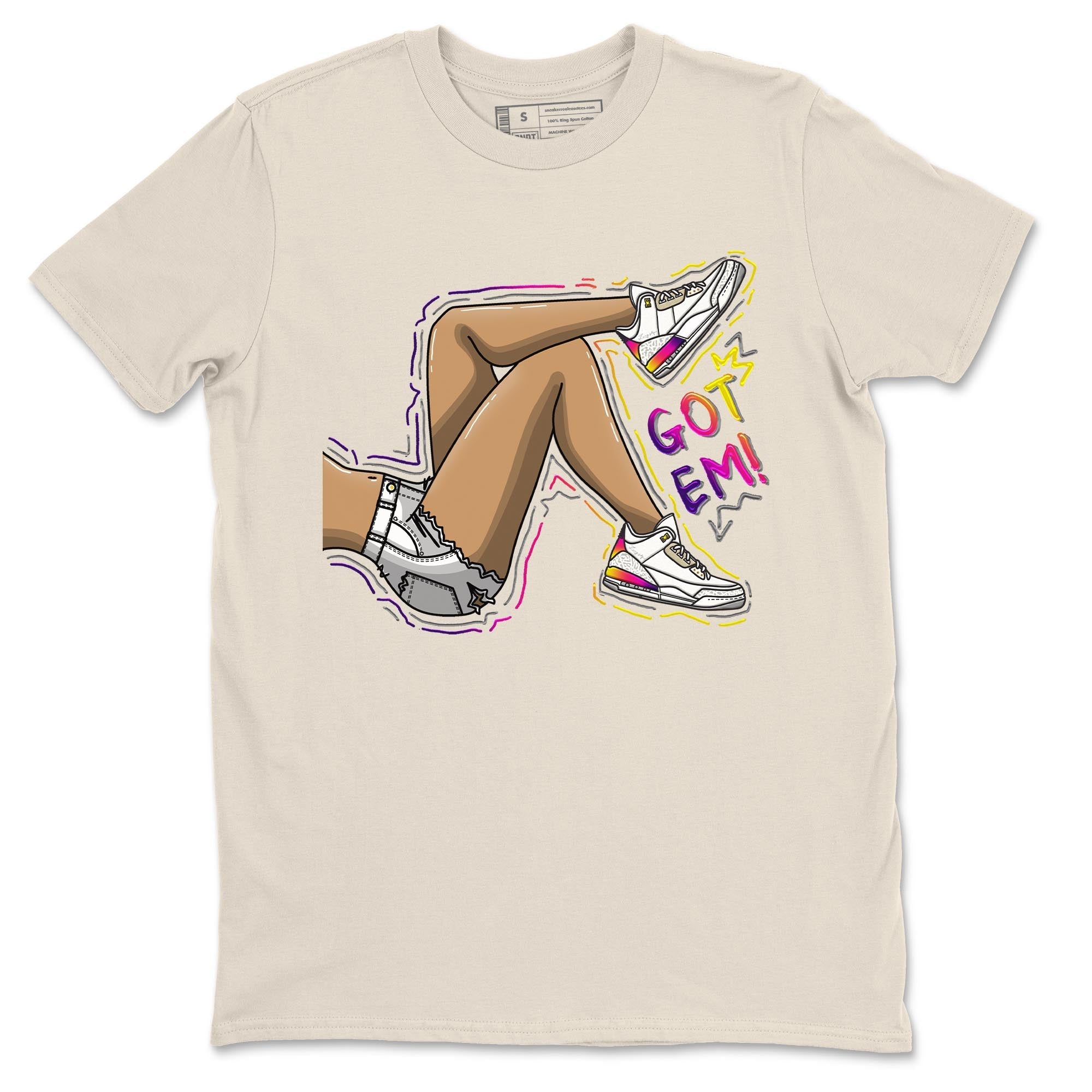 Air Jordan 3 J Balvin shirt to match jordans Got Em Legs sneaker tees Crew Neck Air Jordan 3 X J Balvin SNRT Sneaker Release Tees Unisex Casual Shirts Natural 2 T-Shirt