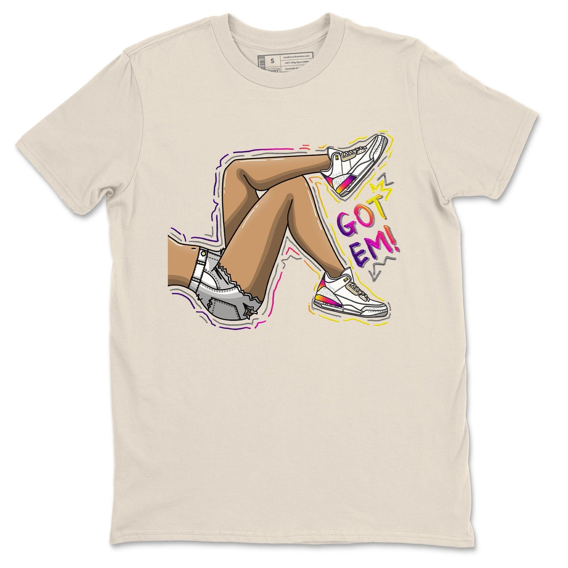 Air Jordan 3 J Balvin shirt to match jordans Got Em Legs sneaker tees Crew Neck Air Jordan 3 X J Balvin SNRT Sneaker Release Tees Unisex Casual Shirts Natural 2 T-Shirt