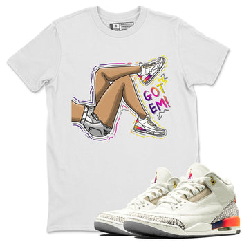 Air Jordan 3 J Balvin shirt to match jordans Got Em Legs sneaker tees Crew Neck Air Jordan 3 X J Balvin SNRT Sneaker Release Tees Unisex Casual Shirts White 1 T-Shirt