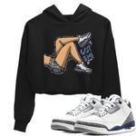 Air Jordan 3 Retro Midnight Navy shirt to match jordans Got Em Legs sneaker shirt 3s Midnight Navy SNRT sneaker tees Black 1 crop shirt