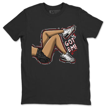 Air Jordan 3 White Cement Sneaker Match Tees Got Em Legs Sneaker Tees AJ 3s White Cement Sneaker Release Tees Unisex Shirts Black 2