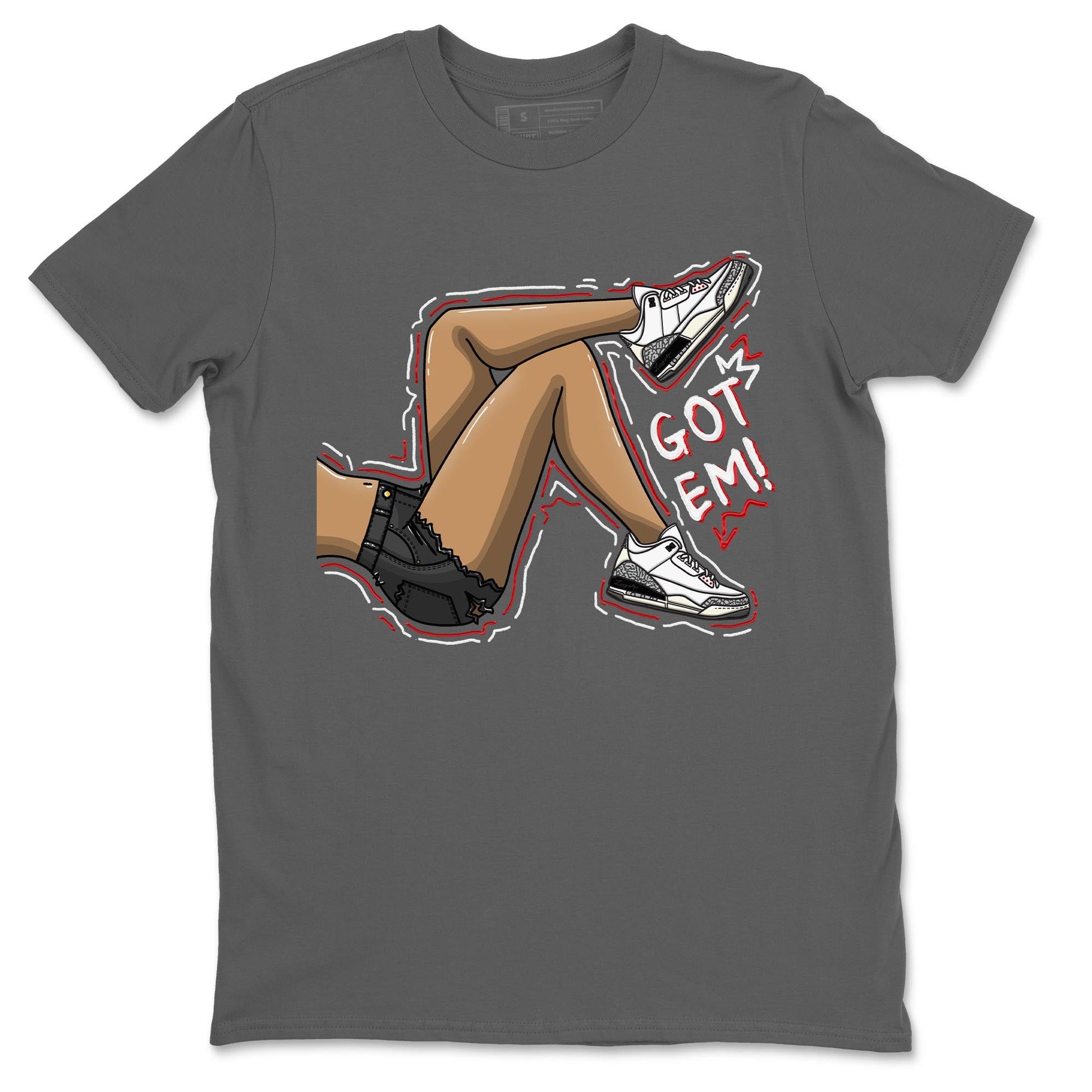 Air Jordan 3 White Cement Sneaker Match Tees Got Em Legs Sneaker Tees AJ 3s White Cement Sneaker Release Tees Unisex Shirts Cool Grey 2
