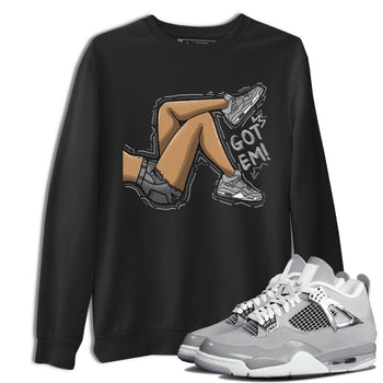 AJ4 Frozen Moments shirt to match jordans Got Em Legs sneaker tees Crew Neck AJ4 Frozen Moments SNRT Sneaker Release Tees Unisex Casual Shirts Black 1 T-Shirt
