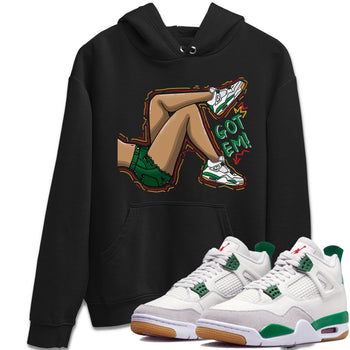 Jordan 4 Pine Green SB Sneaker Match Tees Got Em Legs Sneaker Tees 4s Pine Green Nike SB Sneaker Tees Sneaker Release Shirts Unisex Shirts Black 1
