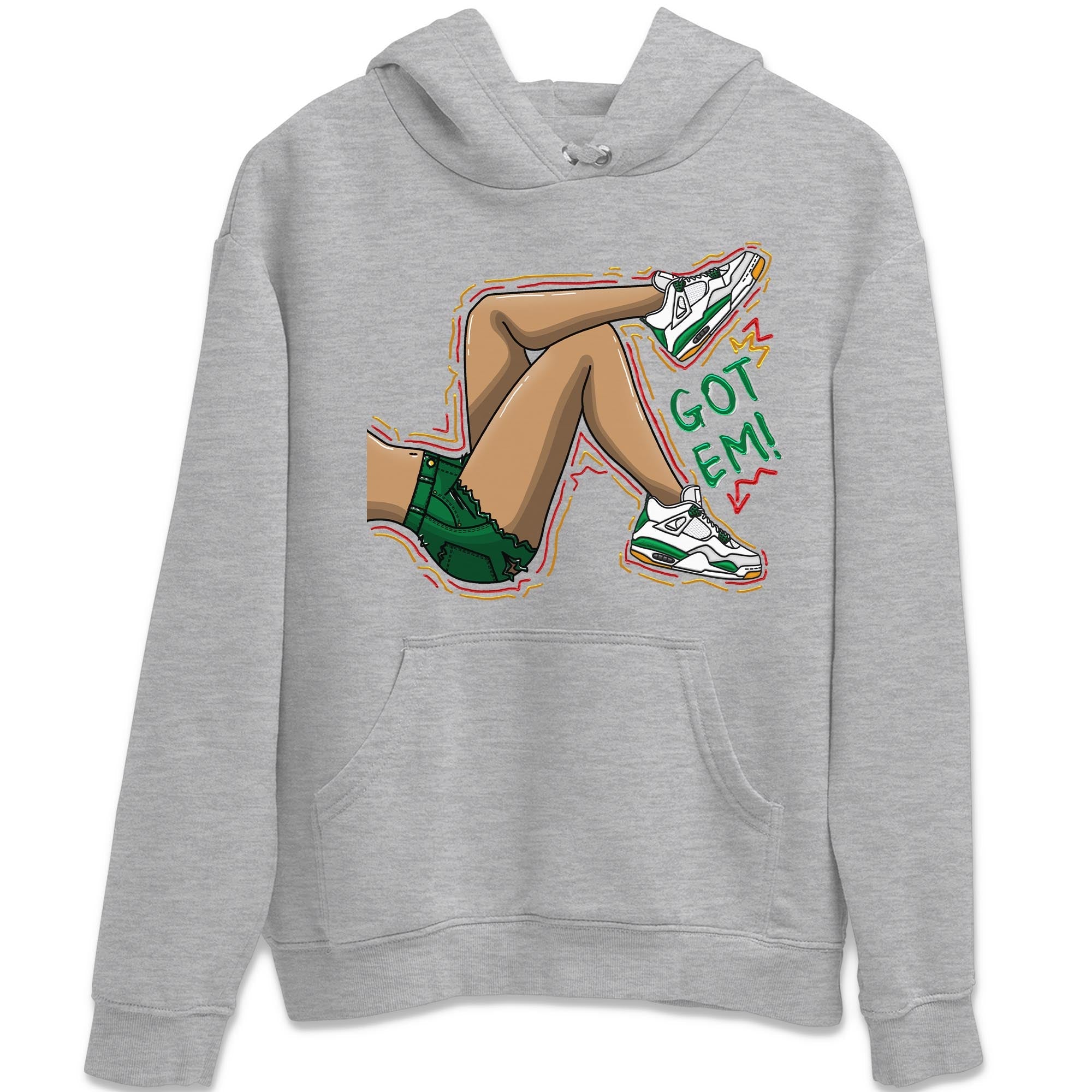Air Jordan 4 Pine Green Sneaker Match Tees Got Em Legs Sneaker Tees AJ 4s Pine Green Sneaker Release Tees Unisex Shirts Heather Grey 2