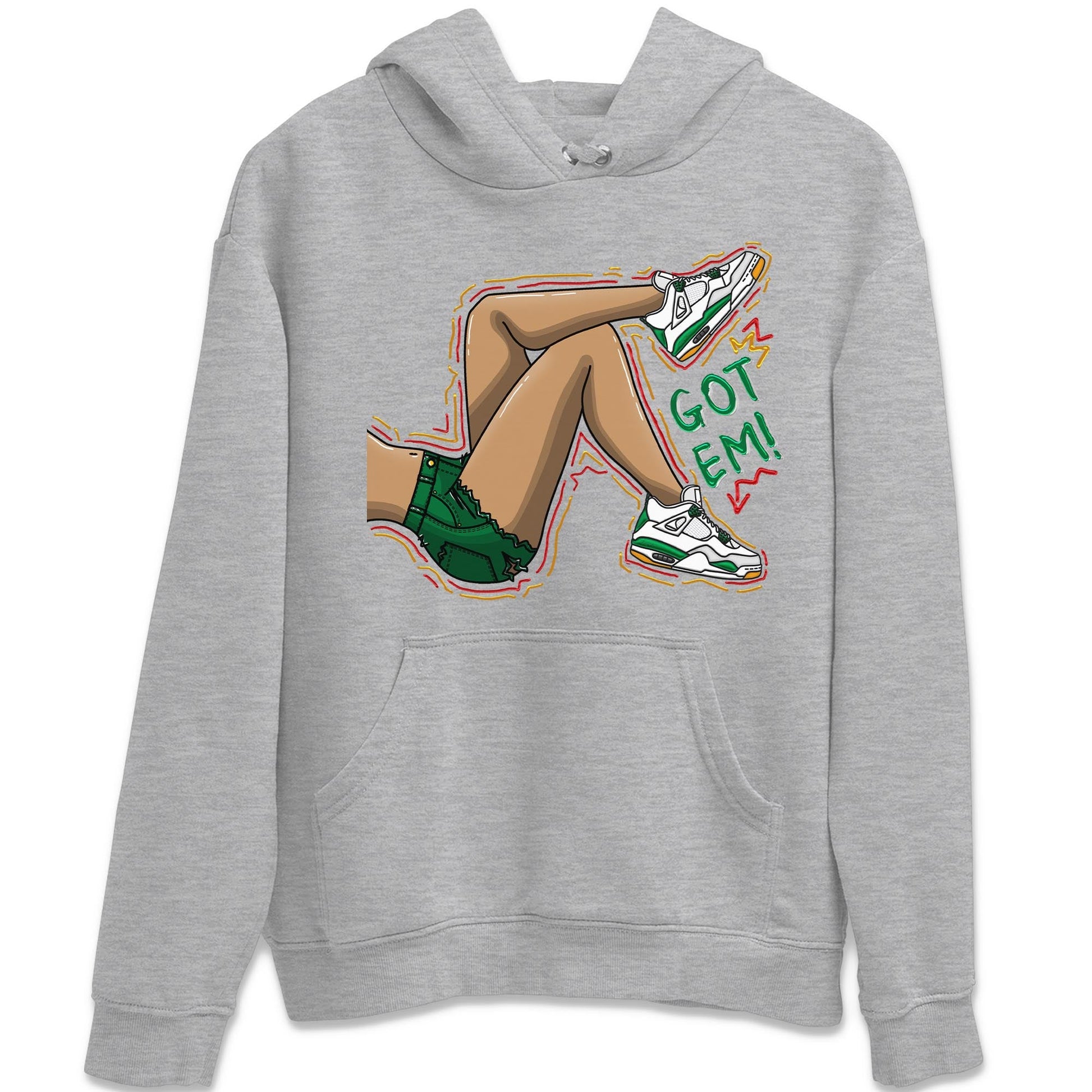 Air Jordan 4 Pine Green Sneaker Match Tees Got Em Legs Sneaker Tees AJ 4s Pine Green Sneaker Release Tees Unisex Shirts Heather Grey 2